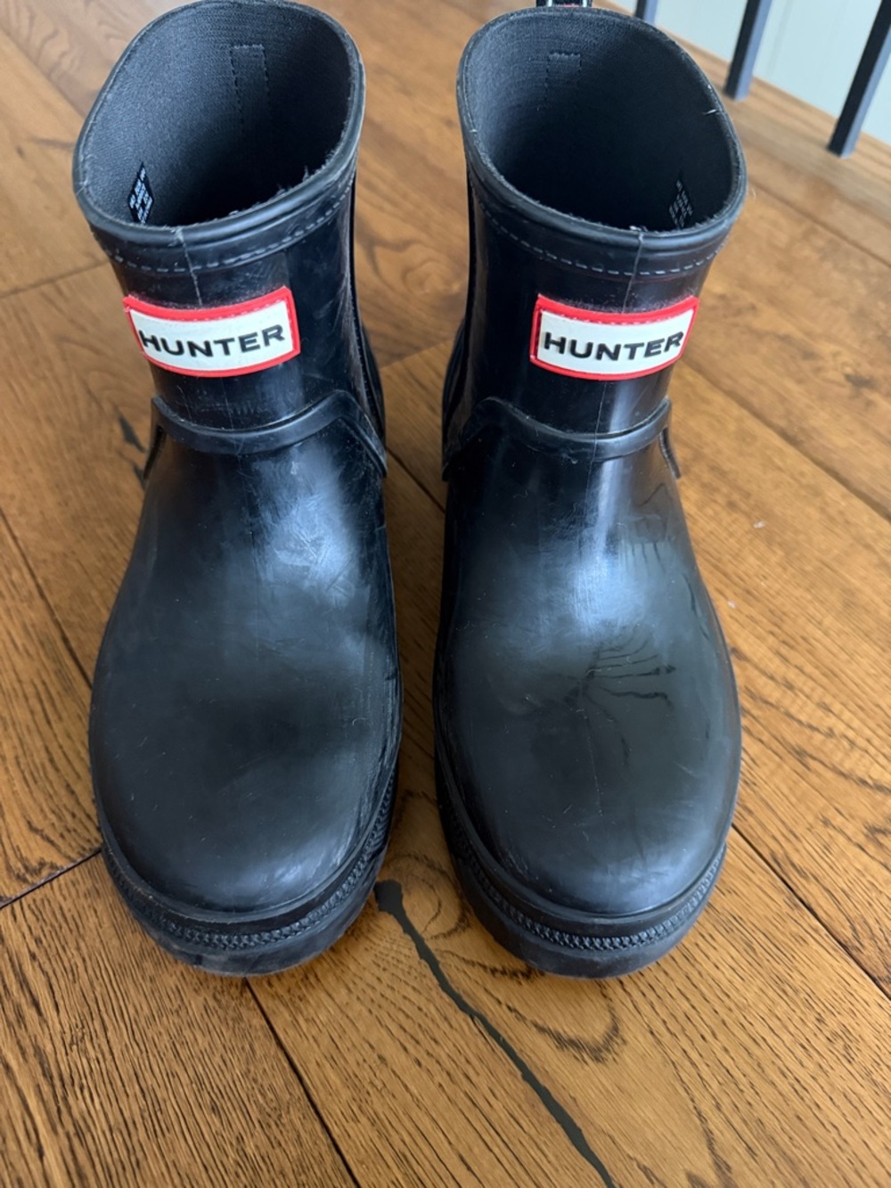 Hunter Unisex Grace Black Short Kids Rain Boots with Logo Tab